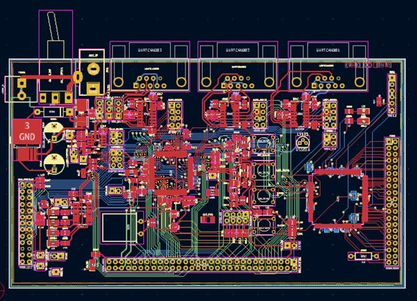 afbeelding uit de KiCad introductie: een soort printplaatje