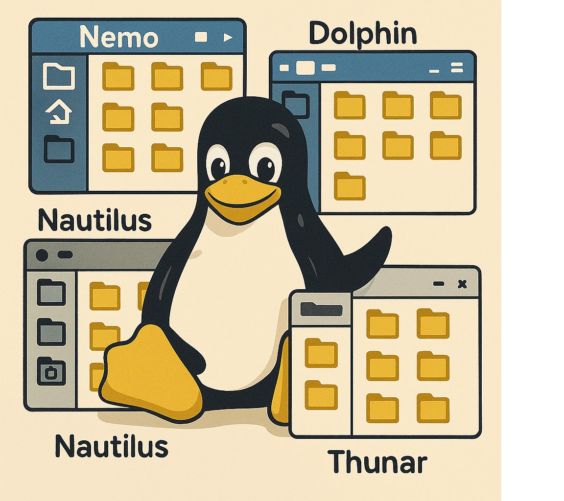 Tux zittend voor een bord met Nemo.Dolphin etc. er op