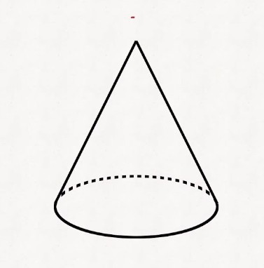 tekening van kegel met doorsnede